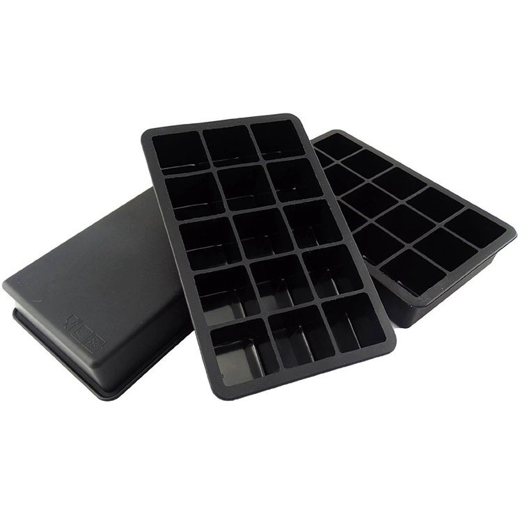15-Cube silicone square ice cube trays