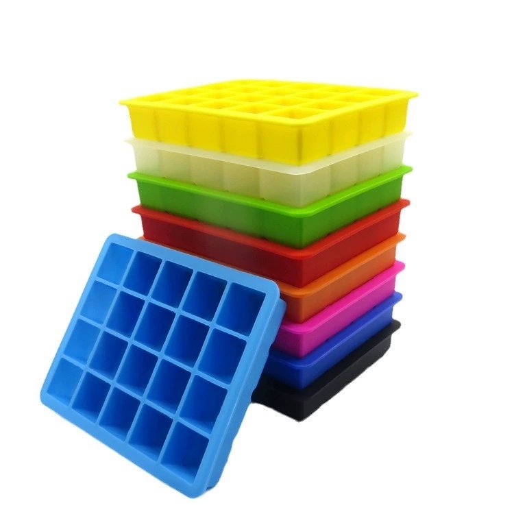 20-Cube silicone square ice cube trays