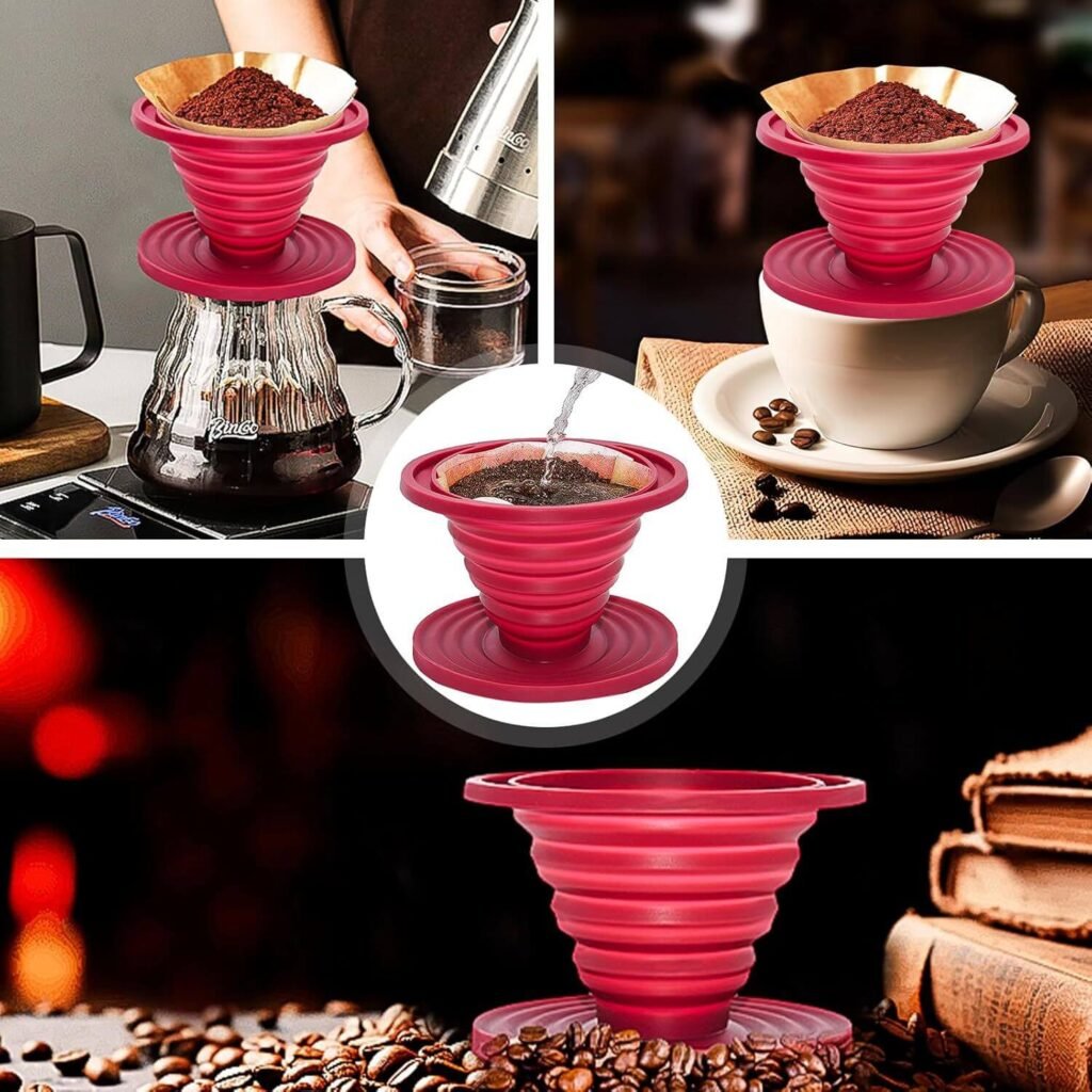 A coffee filter cup that can be securely placed on both a pour-over kettle and a mug