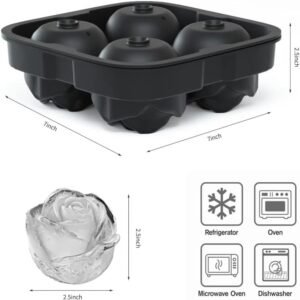 4-cavity rose ice tray