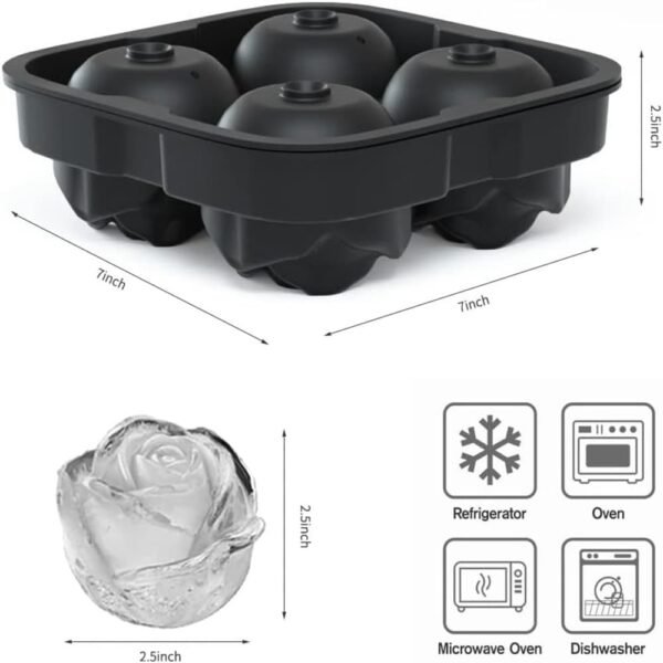 4-cavity rose ice tray
