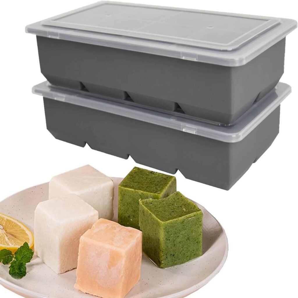 Large ice cube tray for freezing broth, baby food, sauces, etc.