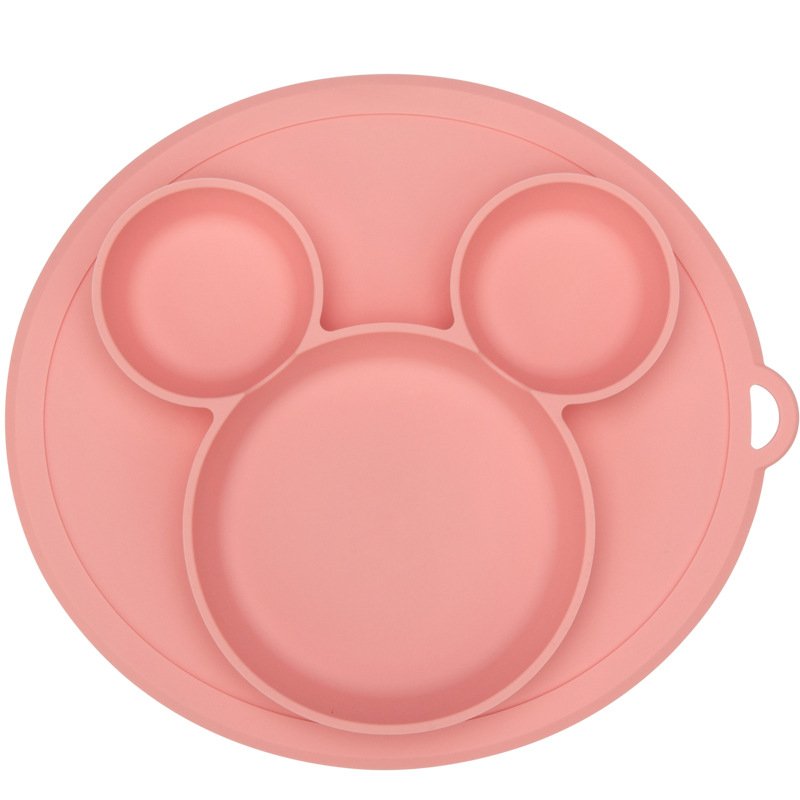 Mickey Mouse Head Silicone Baby Divided Meal Set