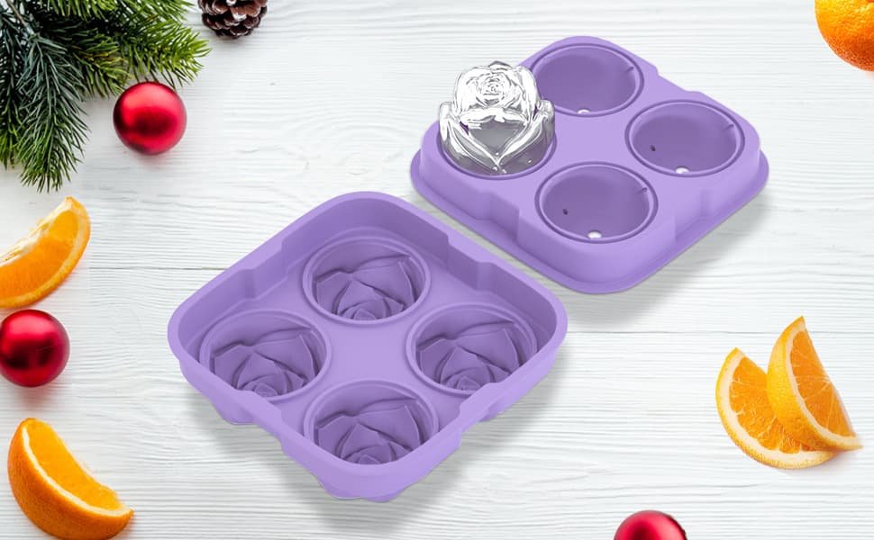 Silicone rose ice mold