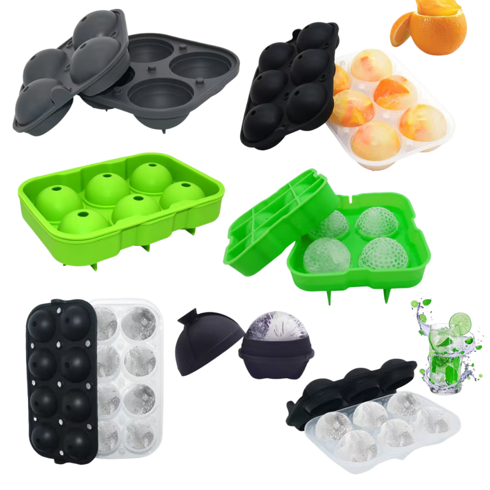 1-round silicone ice cube trays