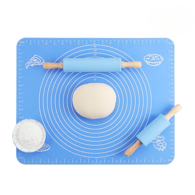 Blue Silicone Baking Mat for Dough Kneading & Rolling