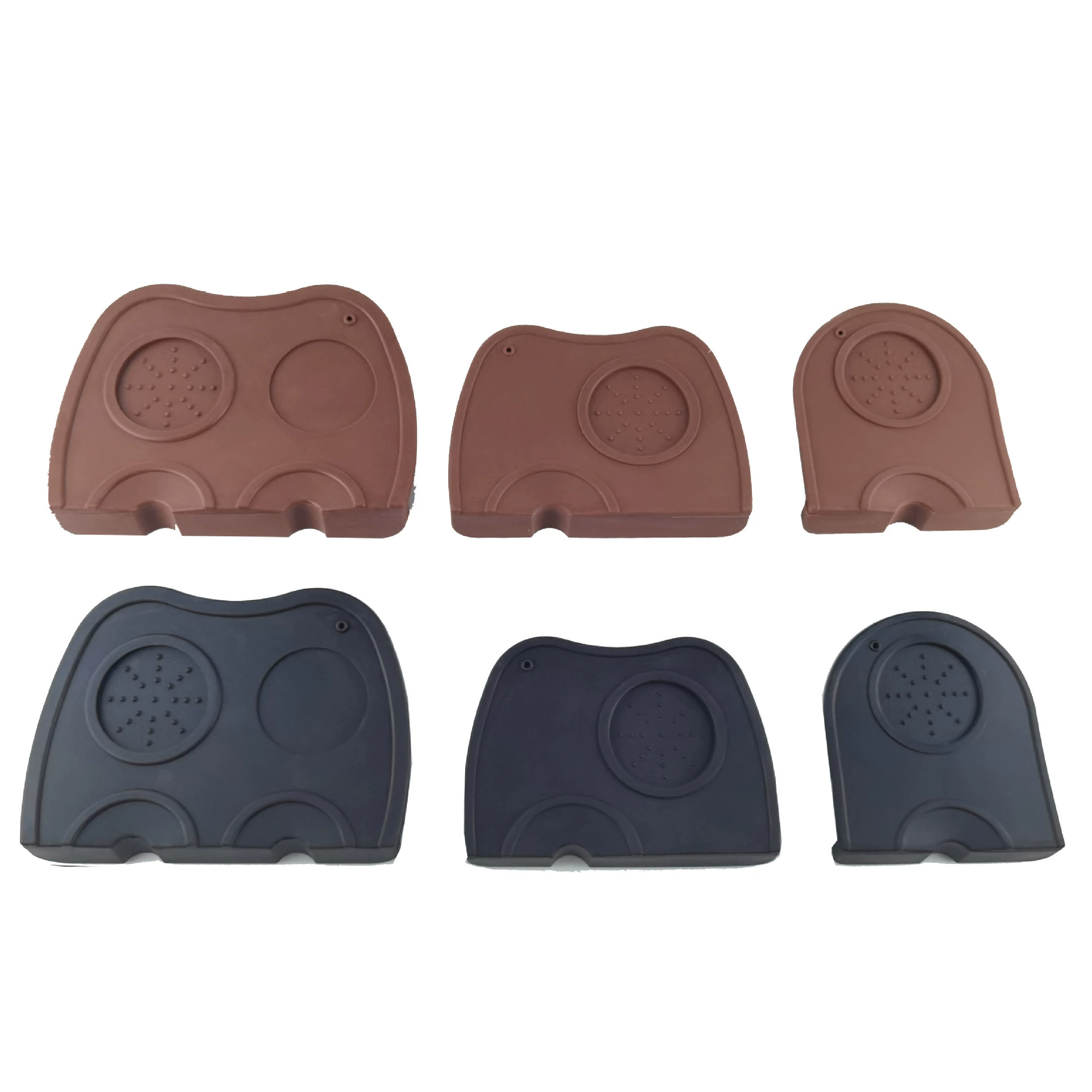 Brown and black irregular-shaped silicone coffee mat set in 3 sizes