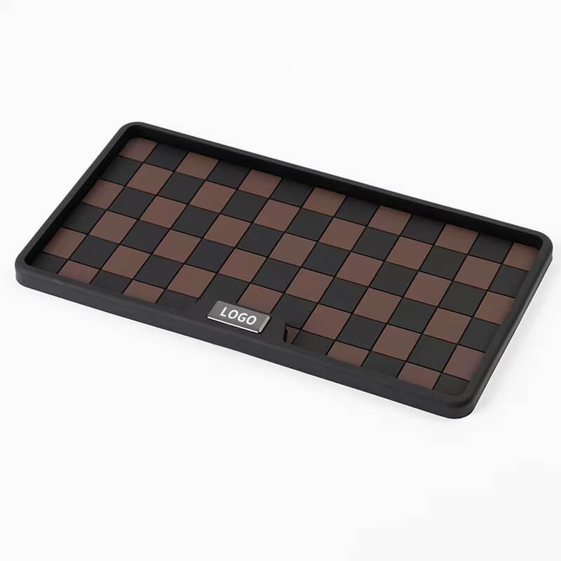 Checkerboard Pattern Silicone Tray with Logo Slot