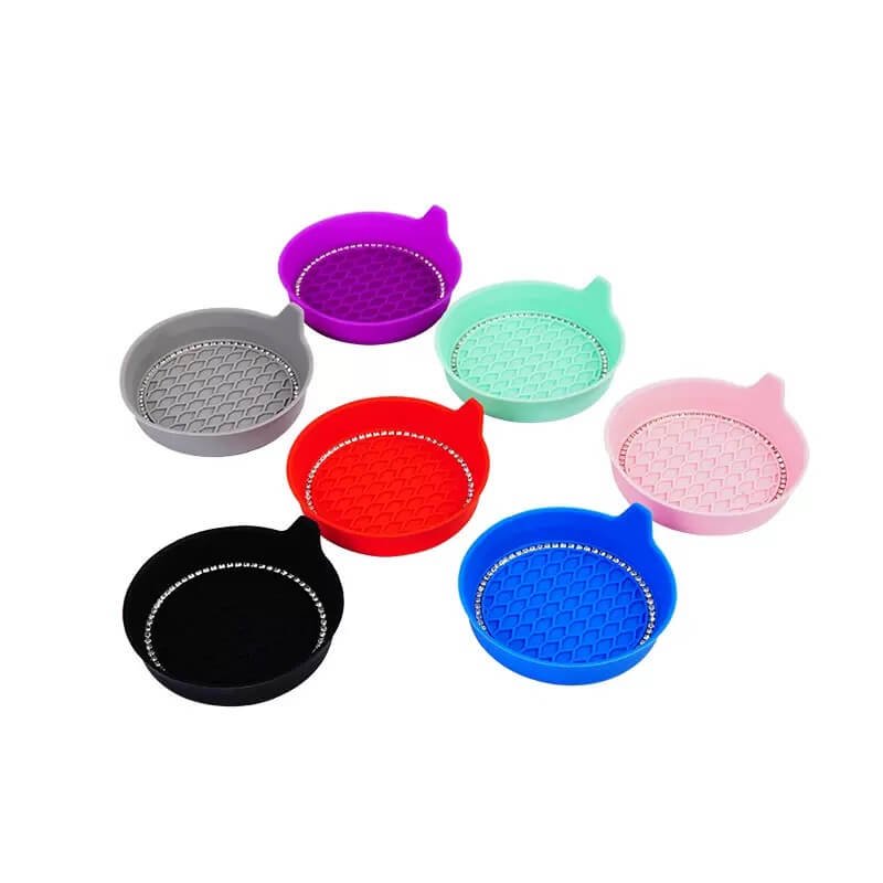Colorful Rhinestone Silicone led cup holder coaster kit