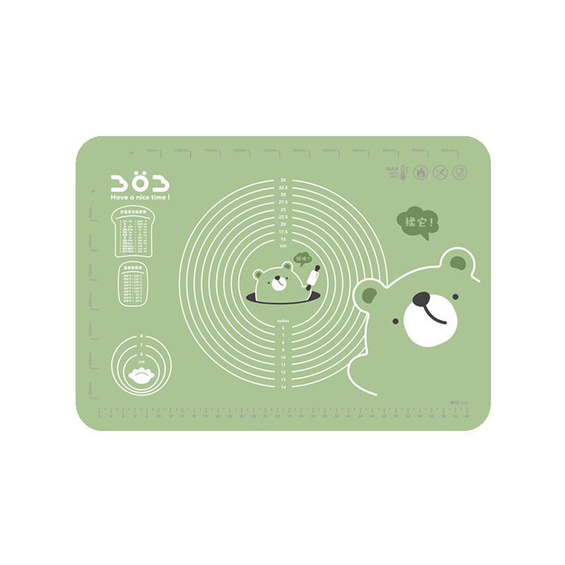 Cute Bear Pattern Green Silicone Baking Mat