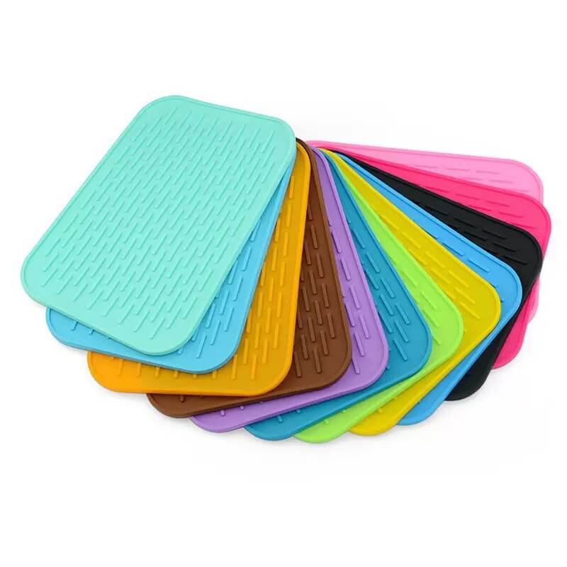 Multi-Color Silicone Pot Mat Textured Rectangular Heat silicone dish coaster
