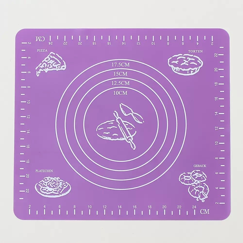 Purple Silicone Mat with Pizza & Cake Markings
