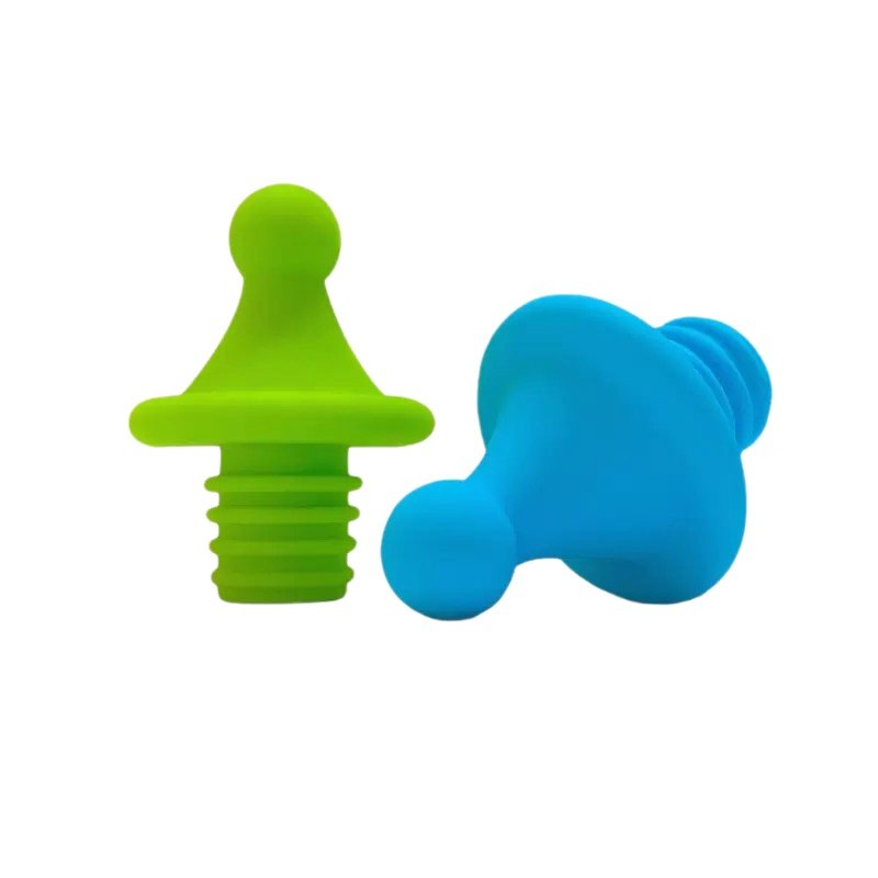 Push pin shaped silicone wine stopper set