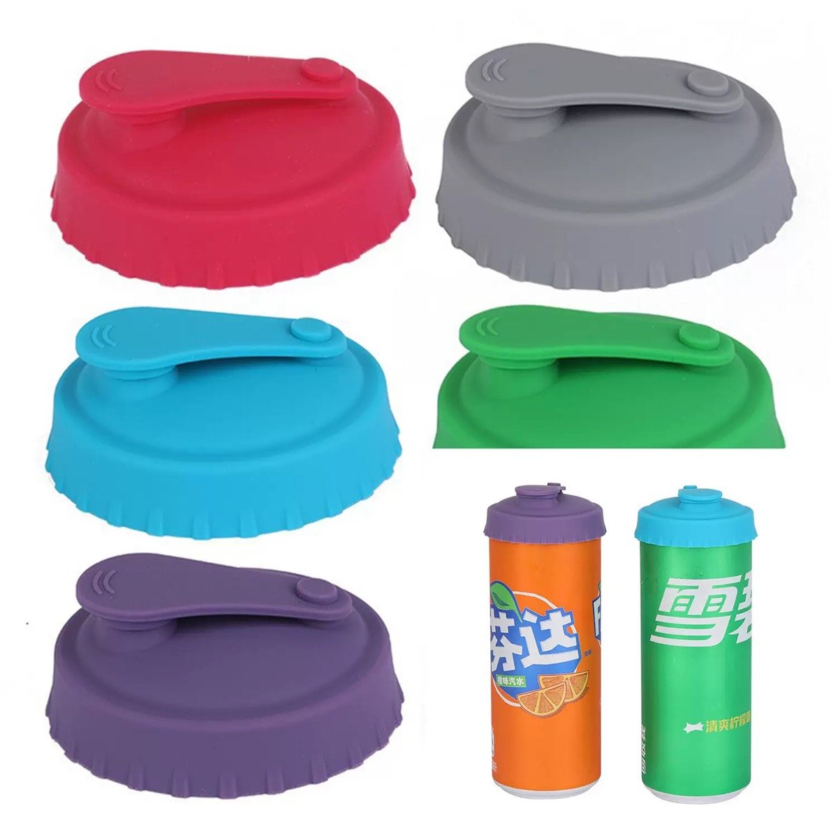Silicone Flip Top Can Stoppers
