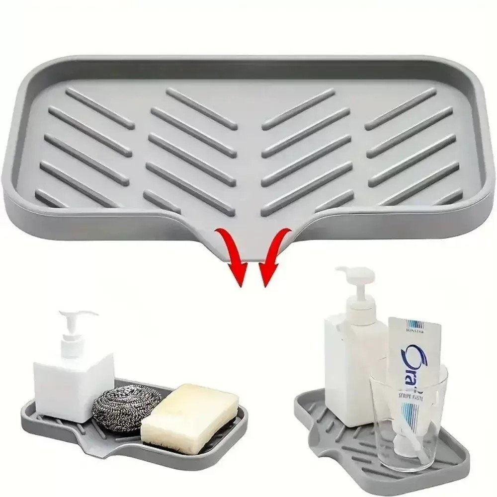Silicone Soap Dispenser Tray with Drainage Design