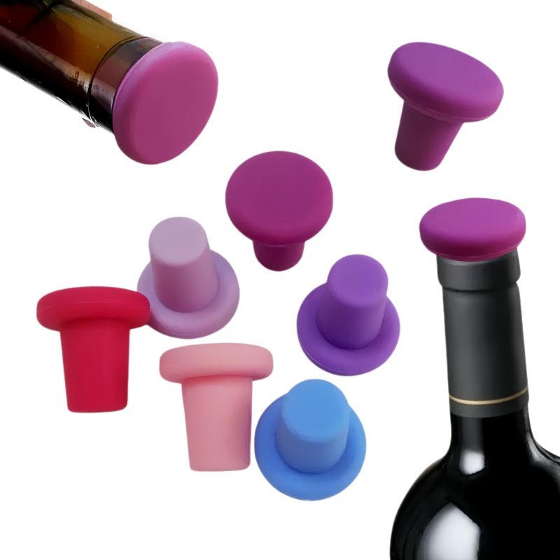 Solid Color Round Top Silicone Wine Stopper