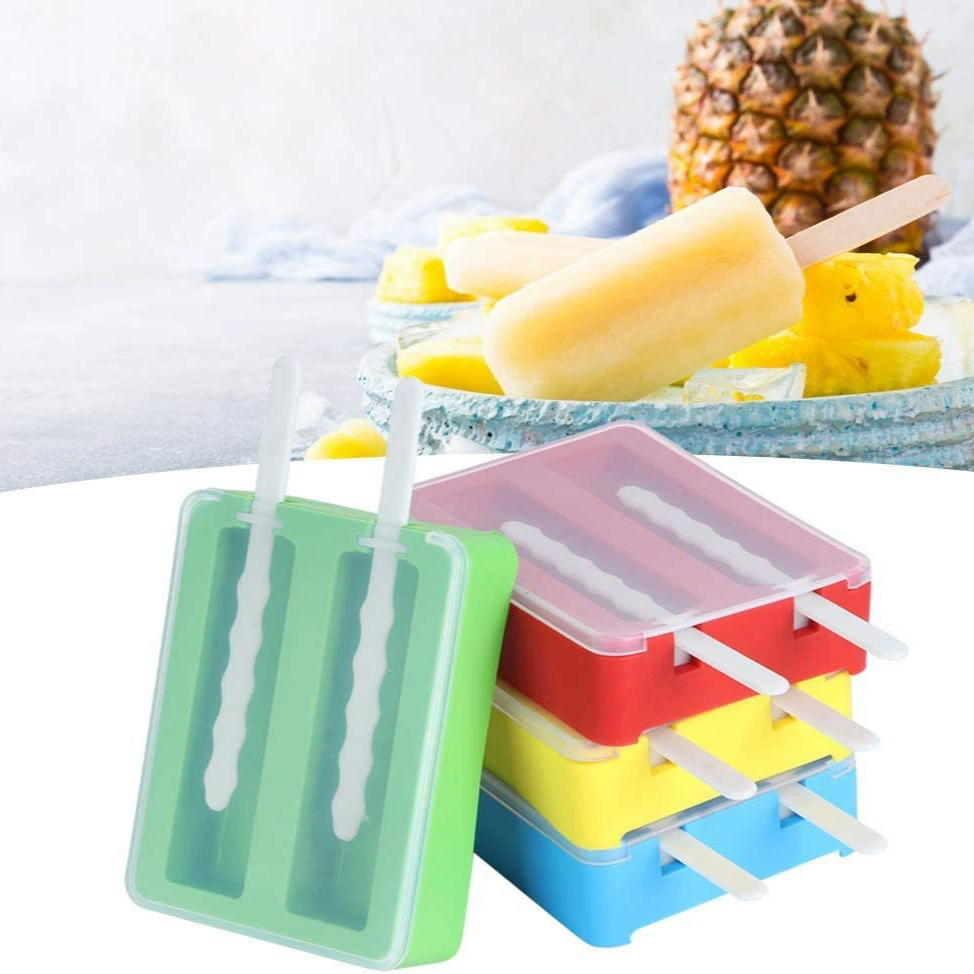 Stackable wavy popsicle molds with lids