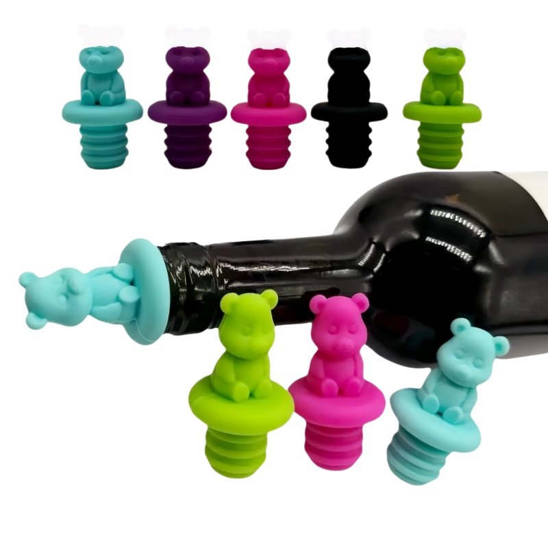Teddy Bear Shape Silicone Wine Stopper