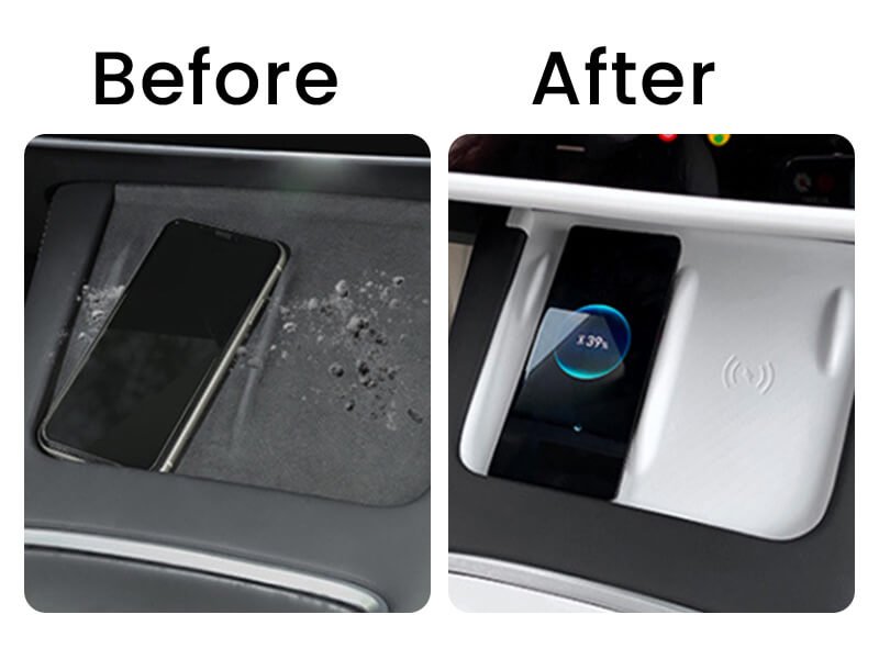 Silicone Anti-Slip Mat for Tesla Center Console (No Wireless Charging)