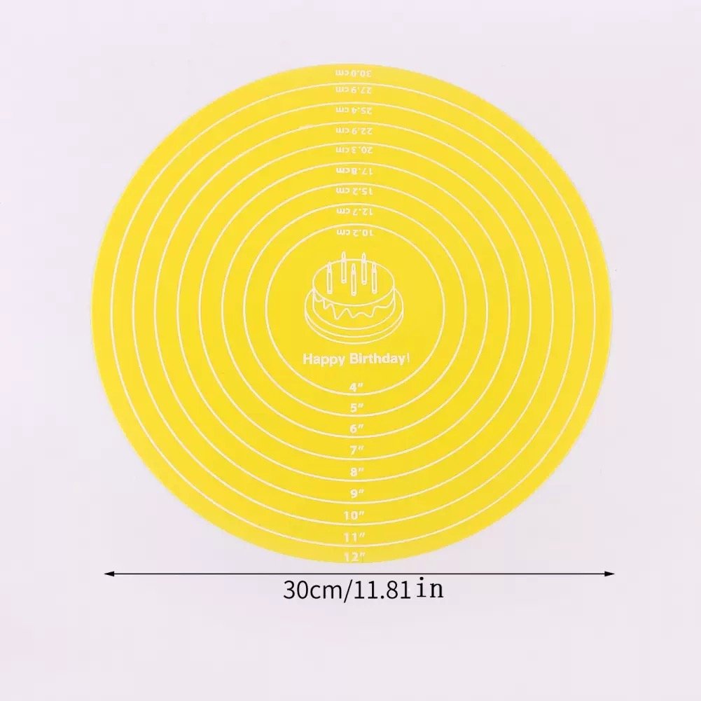 Yellow Round Silicone Baking Mat 30cm Size