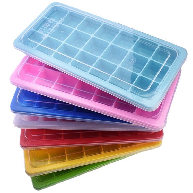 pack of three ice cube trays with 21 mini cube cavities each