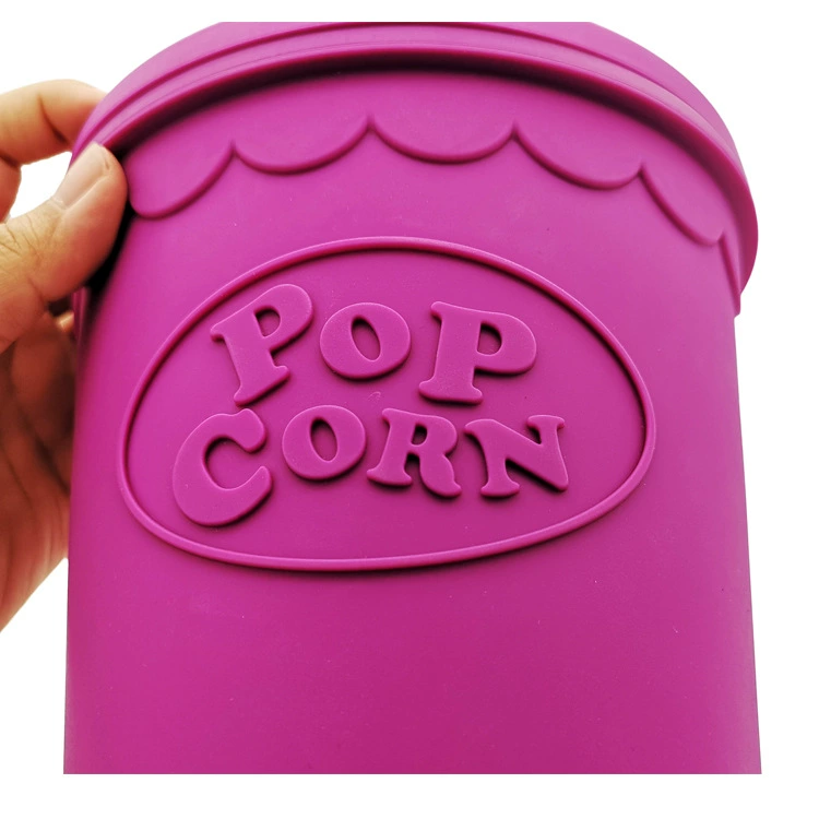 silicone popcorn popper Molded raised logos