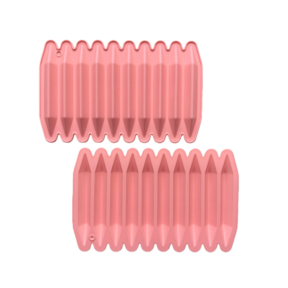 10-Cavity Pencil Silicone Mold (Top & Bottom View)