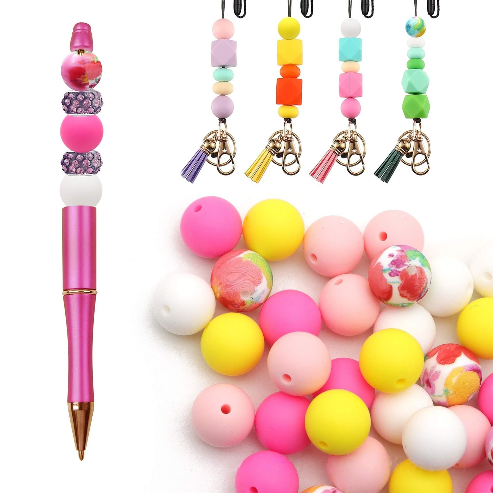 15mm Silicone Beads with 2mm Hole - Size Specification