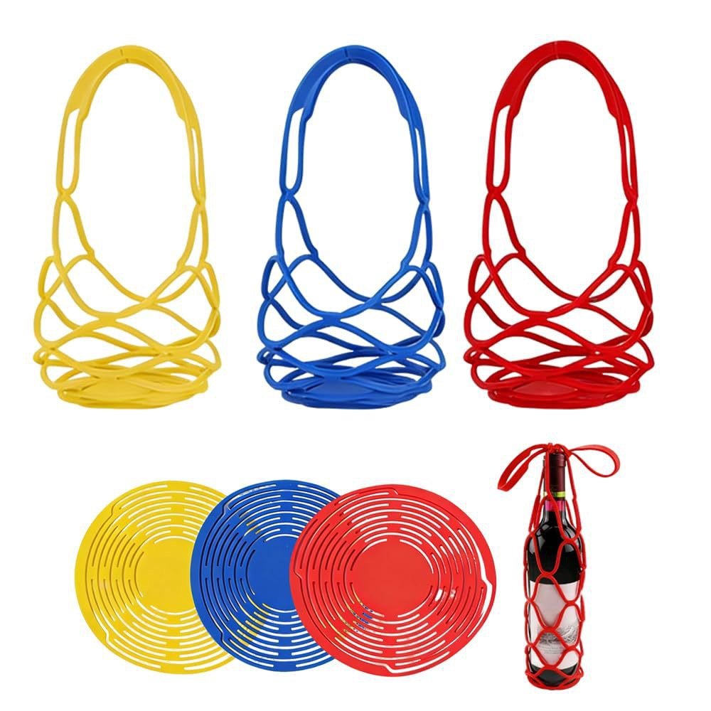3-Color Silicone Carriers & Trivets with Wine Bottle Demo