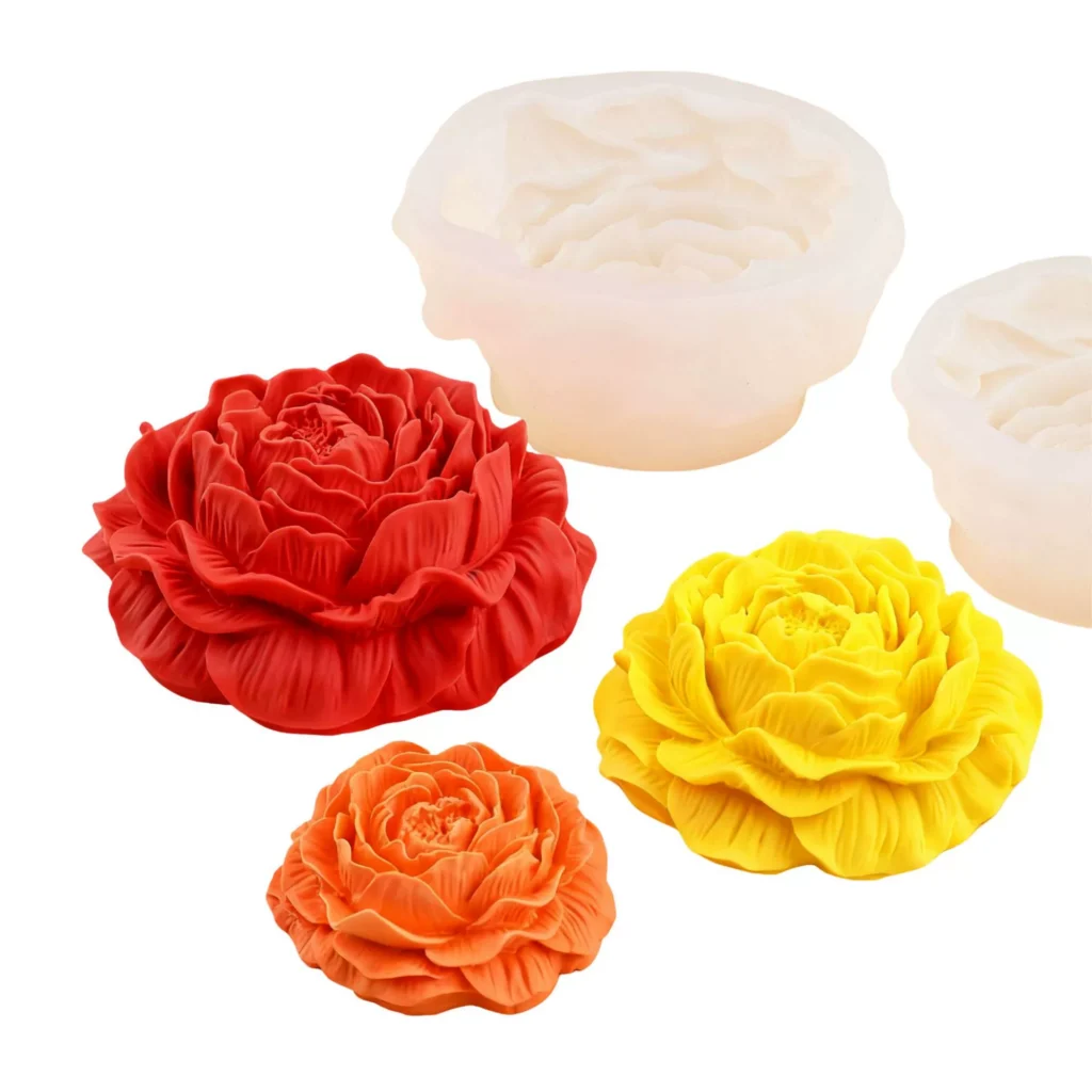 3D Peony Flower Silicone Mold for Candle & Soap DIY