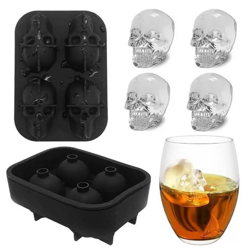 4-Cavity Realistic Skull Ice Cube Mold