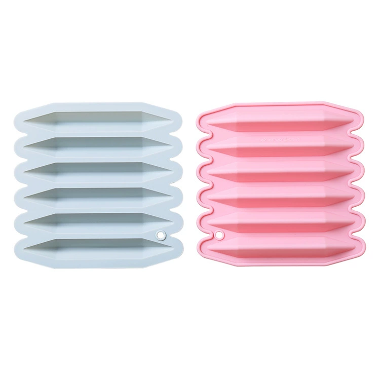 6-Cavity Pencil Silicone Molds (Pink & Blue)
