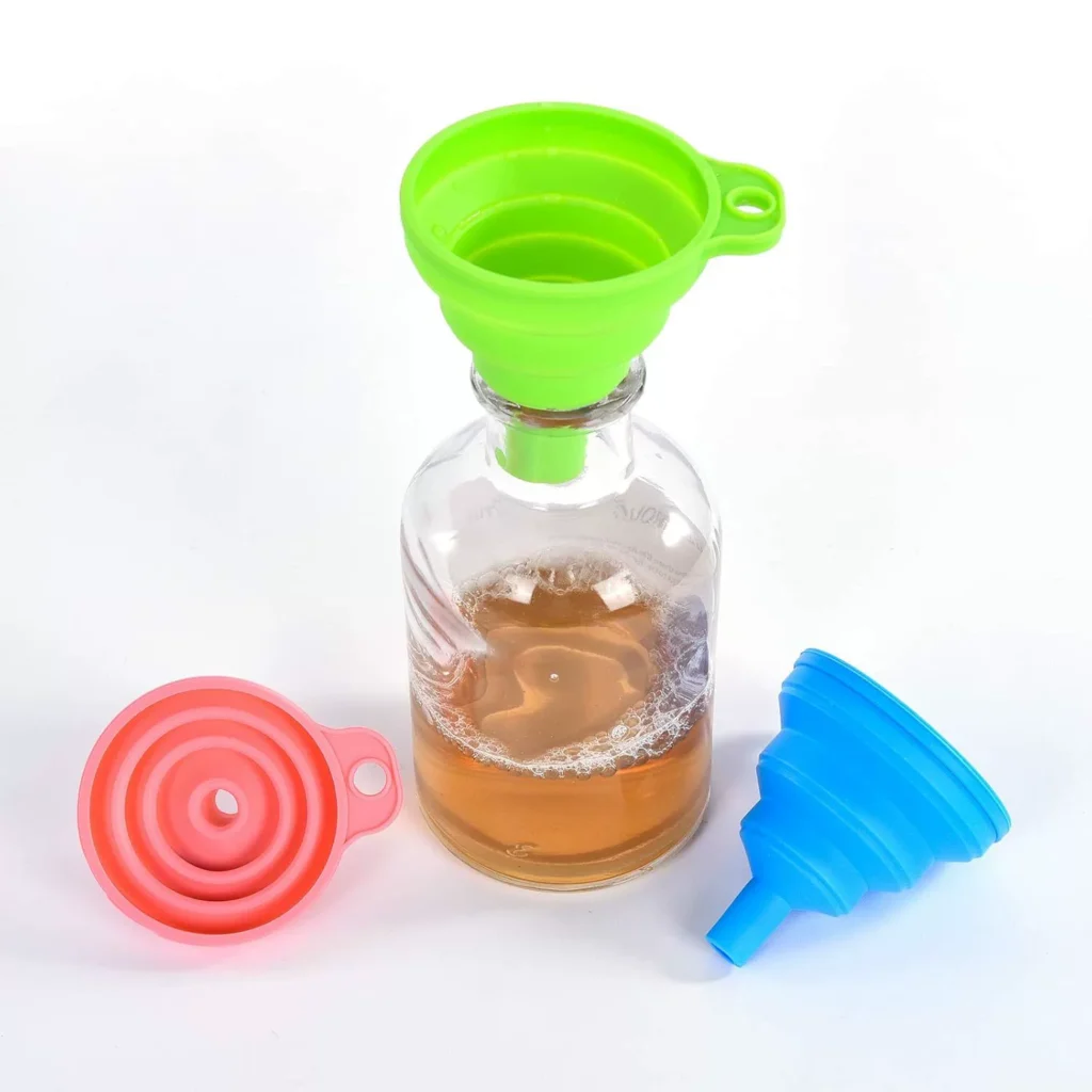 Collapsible Silicone Funnel for Easy Pouring