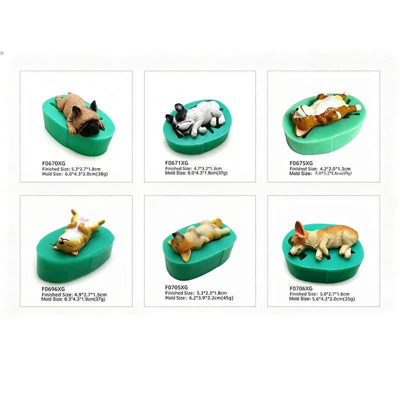 Dog Silicone Mold Size Chart - Finished & Mold Dimensions