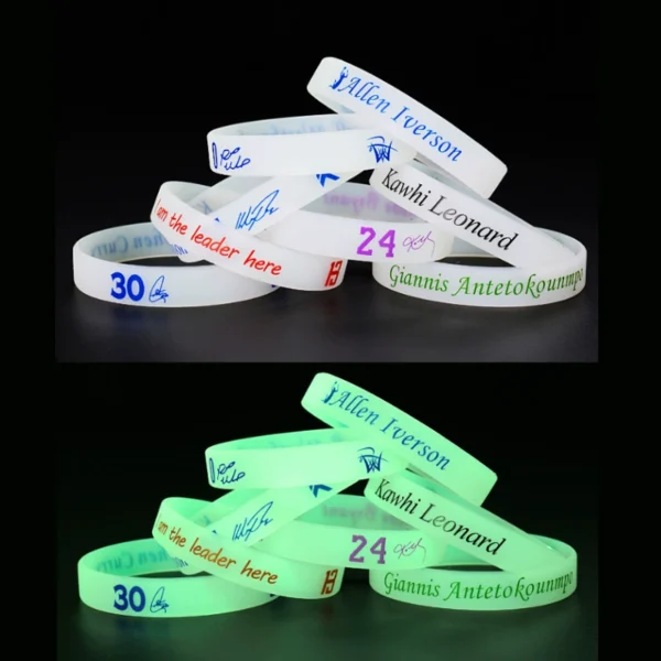 Glowing Basketball Star Wristbands in Light & Dark