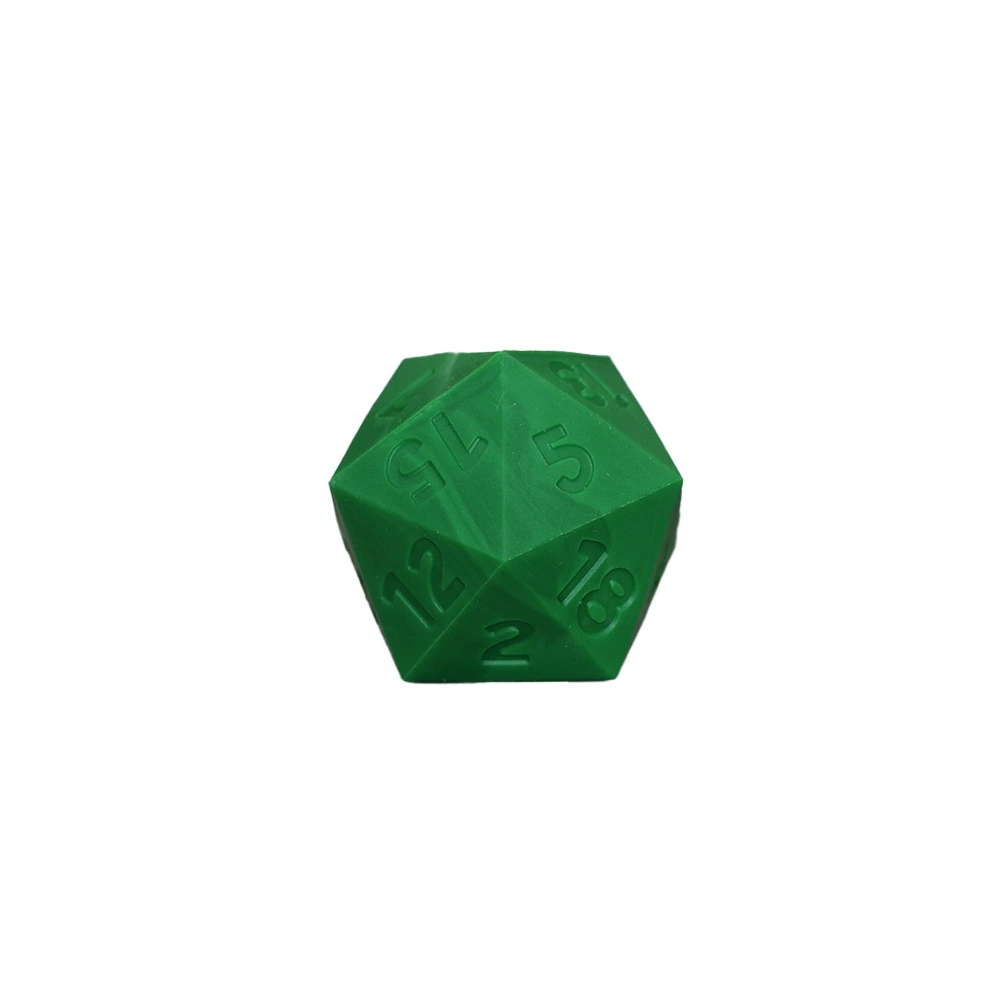 Green Silicone 20-Sided Dice, Standard D20 Shape