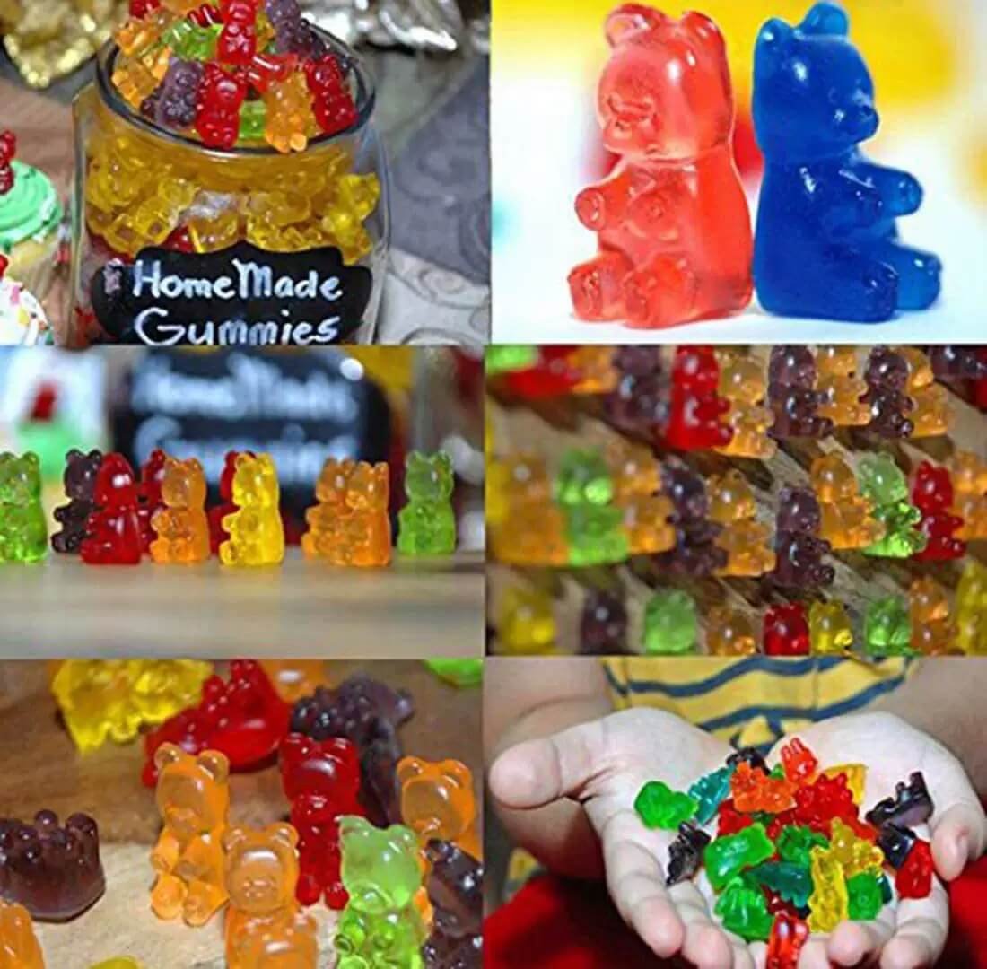 Homemade Gummy Bear Creations in Multiple Colors & Sizes