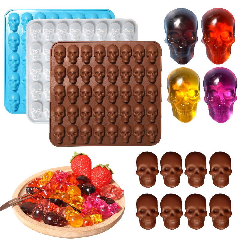 Mini Skull Silicone Mold for Chocolate & Gummy Candy