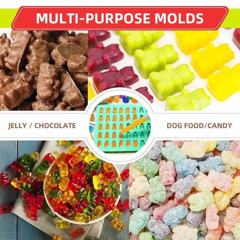 Multi-Purpose Gummy Bear Molds for Jelly, Chocolate, Candy & Dog Treats