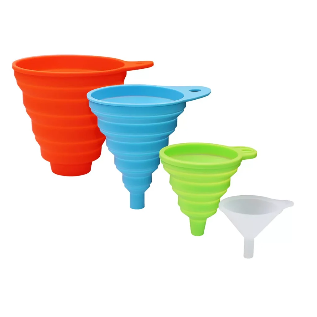 Multi-Size Collapsible Silicone Funnel Set