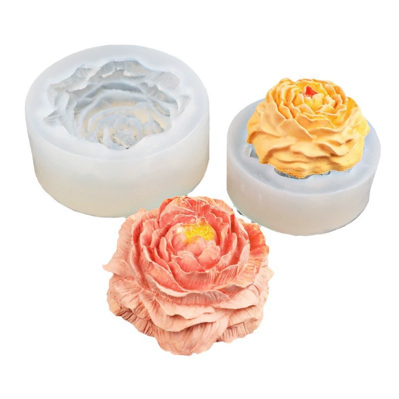 Realistic Peony Silicone Mold for Fondant & Candle Making