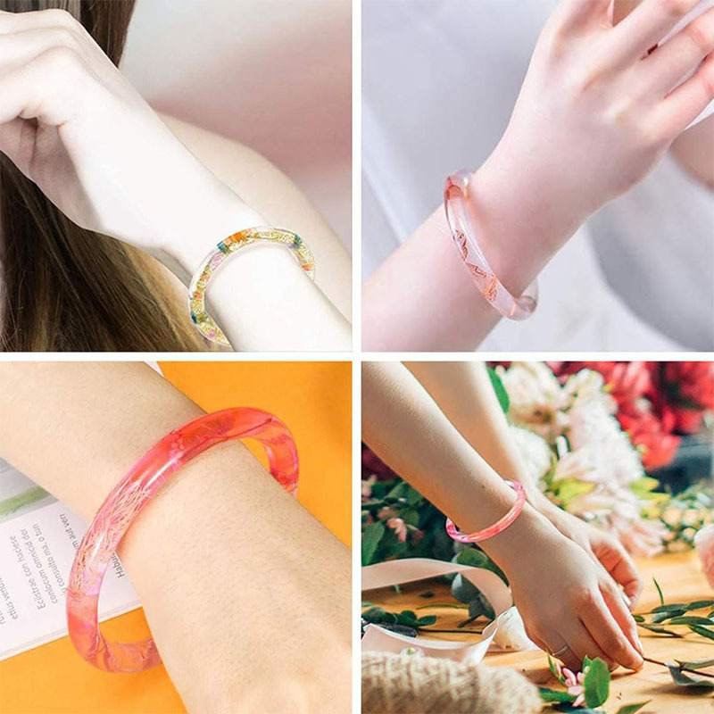 Resin Bangle Bracelet Wear Demo, Epoxy Bracelet Display