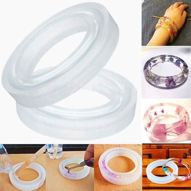Resin Bangle Mold with DIY Making Steps & Finished Bracelets