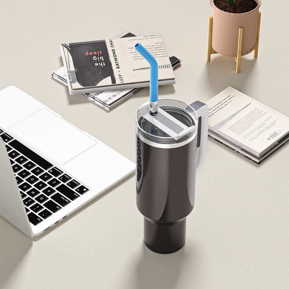 Silicone Straw Tip on Stanley Tumbler for Office Use