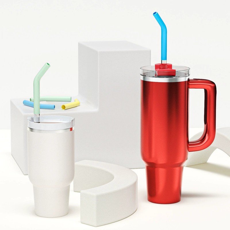Silicone Straw Tips for Stanley 40oz Tumblers, Reusable & Soft