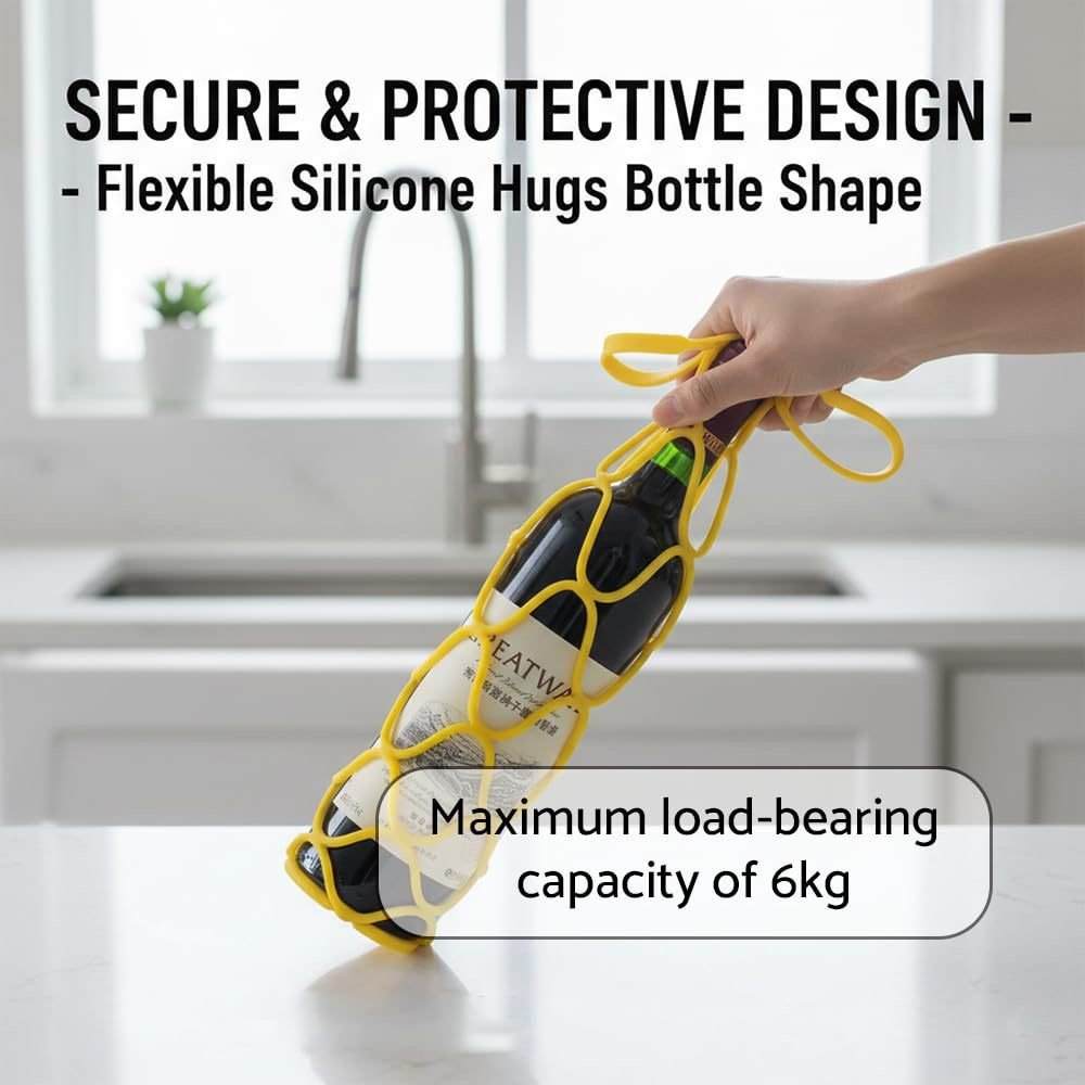 Silicone Wine Carrier - Secure & Protective 6kg Load Design