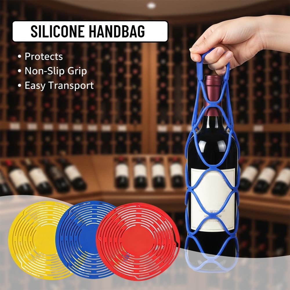 Silicone Wine Handbag - Protects, Grips, and Transports