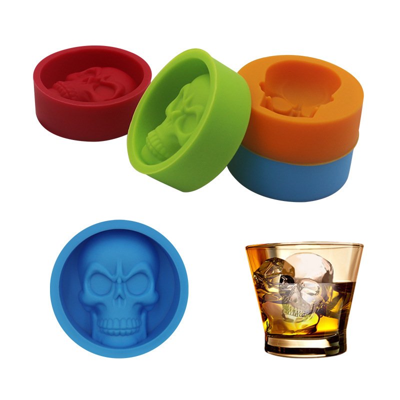 Single-Cavity 3D Skull Ice Mold with Drink Demo