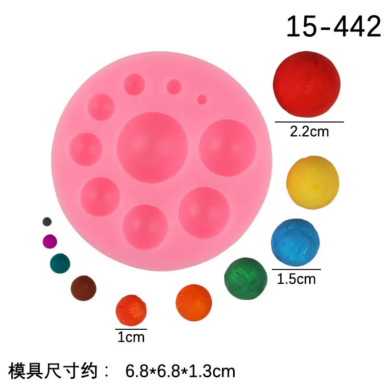 Size Specs of Multi-Size Half Circle Silicone Fondant Mold