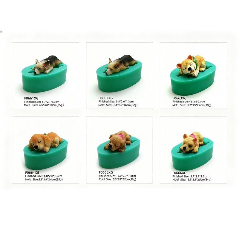 Sleeping Dog Silicone Molds Set 2
